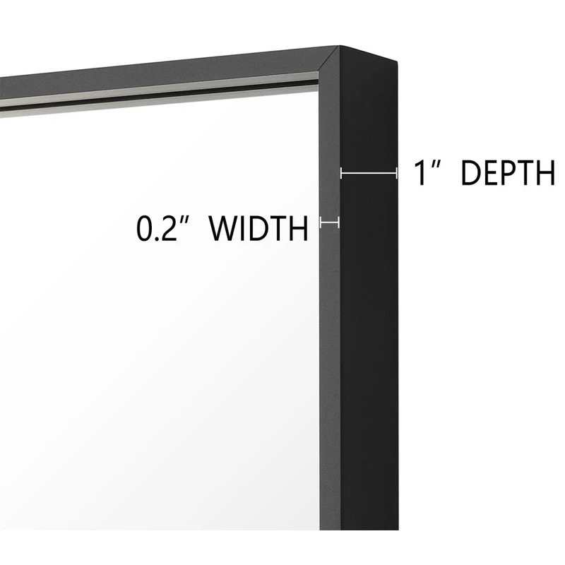 Rectangle Framed Bathroom Vanity Mirror Accent Wall Mirror, Black, 40"wx24"h 5 Rectangle Framed Bathroom Vanity Mirror Accent Wall Mirror, Black, 40"wx24"h - Image 5