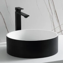 Black Matte 15" Round Solid Surface Resin Sink -Warm Bathroom 3f8144b202d4913f 8257 w800 h800 b0 p0