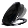 Black Slow Close Elongated Toilet Seat Black LDPE Flex Polythylene