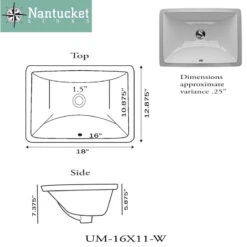 Nantucket Sinks 16"x11" Undermount Ceramic Sink, White 19 Nantucket Sinks 16"x11" Undermount Ceramic Sink, White -Warm Bathroom 404191b5021e3b3f 9545 w800 h800 b1 p0