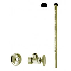Supply Kit - 5/8" Od X 3/8" Od X 12" Corrugated In Polished Brass