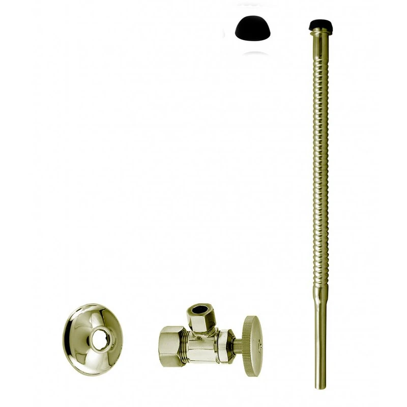Supply Kit - 5/8" Od X 3/8" Od X 12" Corrugated In Polished Brass 1 Supply Kit - 5/8" Od X 3/8" Od X 12" Corrugated In Polished Brass