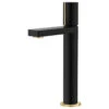 STYLISH Single Handle Bathroom Vessel Sink Faucet, Matte Black And Brushed Gold