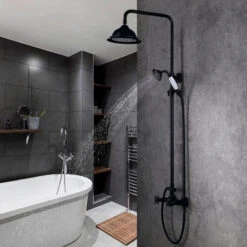 Antique Black Rainfall Showerhead Handheld Wall Mounted Exposed Shower System -Warm Bathroom 4131e2610ecb9c97 6048 w800 h800 b0 p0