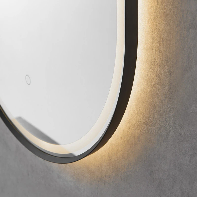 Oleggio Oval 36" Framed Bathroom/Vanity LED Lighted Wall Mirror, Matte Black 4 Oleggio Oval 36" Framed Bathroom/Vanity LED Lighted Wall Mirror, Matte Black - Image 4