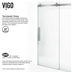 VIGO 60" X 74" Caspian Adjustable Frameless Sliding Shower Door, Chrome -Warm Bathroom 41d13bdd0f5b3338 9288 w800 h800 b1 p0