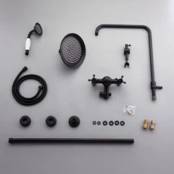 Antique Black Rainfall Showerhead Handheld Wall Mounted Exposed Shower System -Warm Bathroom 41e1643e0ecb9ca8 6048 w800 h800 b0 p0