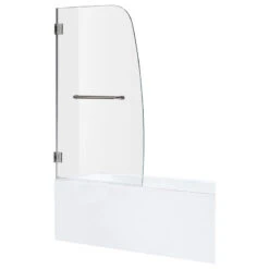ANZZI Grand Series 34" X 58" Frameless Hinged Tub Door, Polished Chrome