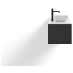 The Rhone Bathroom Vanity, Single Sink, 48", Walnut And Dark Gray, Wallmounted -Warm Bathroom 4201567403c744cd 4004 w800 h800 b1 p0