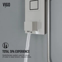 VIGO Bowery Square Spray Head Shower System With Tub Filler, Stainless -Warm Bathroom 4211c42400250356 9077 w800 h800 b0 p0