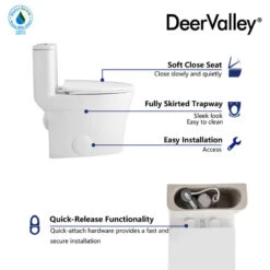 One Piece Toilet Elongated,Small Toilet Compact Modern Single Flush 1.28 GPF -Warm Bathroom 422111300284bff9 2771 w800 h800 b1 p0