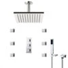 Perugia 16" Ceiling Mount LED Shower Head With Body Massage Jets
