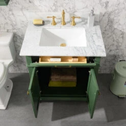 30" Blue Finish Sink Vanity Cabinet, Vogue Green -Warm Bathroom 43112dd30ee3b503 7414 w800 h800 b0 p0