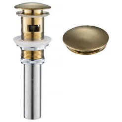 Pop Up Drain With Overflow, Brushed Gold