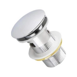 KubeBath Solid Brass Construction Pop-Up Drain With Overflow, Chrome