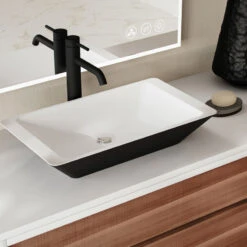 The Rhone Bathroom Vanity, Single Sink, 48", Walnut And White, Wallmounted -Warm Bathroom 43d1313303c74450 4005 w800 h800 b0 p0