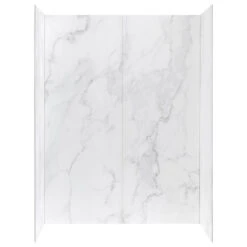Ove Decors Arroyo 60 X 32 In. Solid Surface Alcove Shower Wall In Carrara Finish