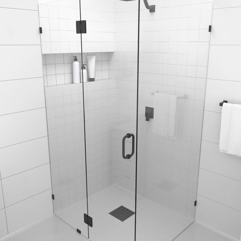 78"x38"x38" Frameless 90 Degree Shower Enclosure Glass Hinge, Matte Black 2 78"x38"x38" Frameless 90 Degree Shower Enclosure Glass Hinge, Matte Black - Image 2