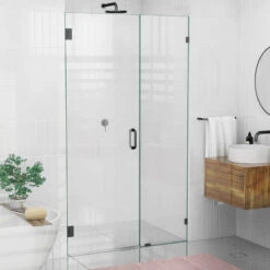 78"x46" Frameless Shower Door Wall Hinge, Oil Rubbed Bronze