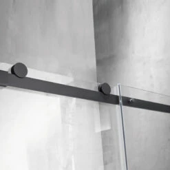 Rovigo 60" W X 76" H Single Sliding Frameless Shower Door, Matt Black -Warm Bathroom 4511b7a8009c4614 4844 w800 h800 b0 p0