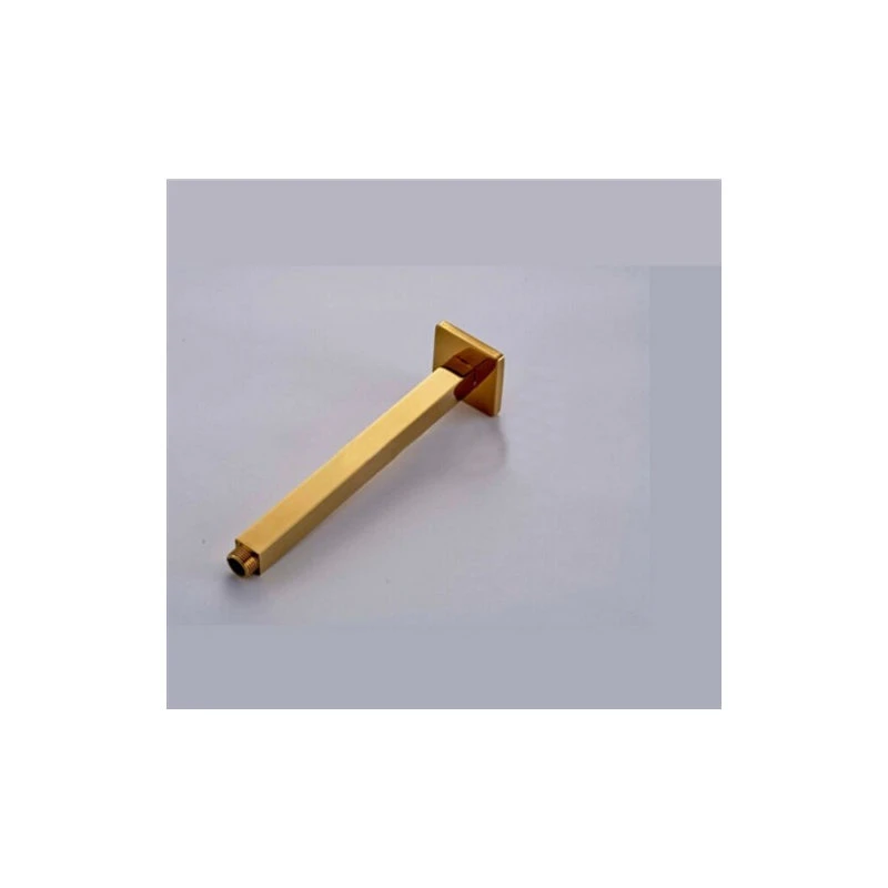 Gold Brass Square Shower Arm Ceiling Mount Bathroom Shower Holder Bar 2 Gold Brass Square Shower Arm Ceiling Mount Bathroom Shower Holder Bar - Image 2
