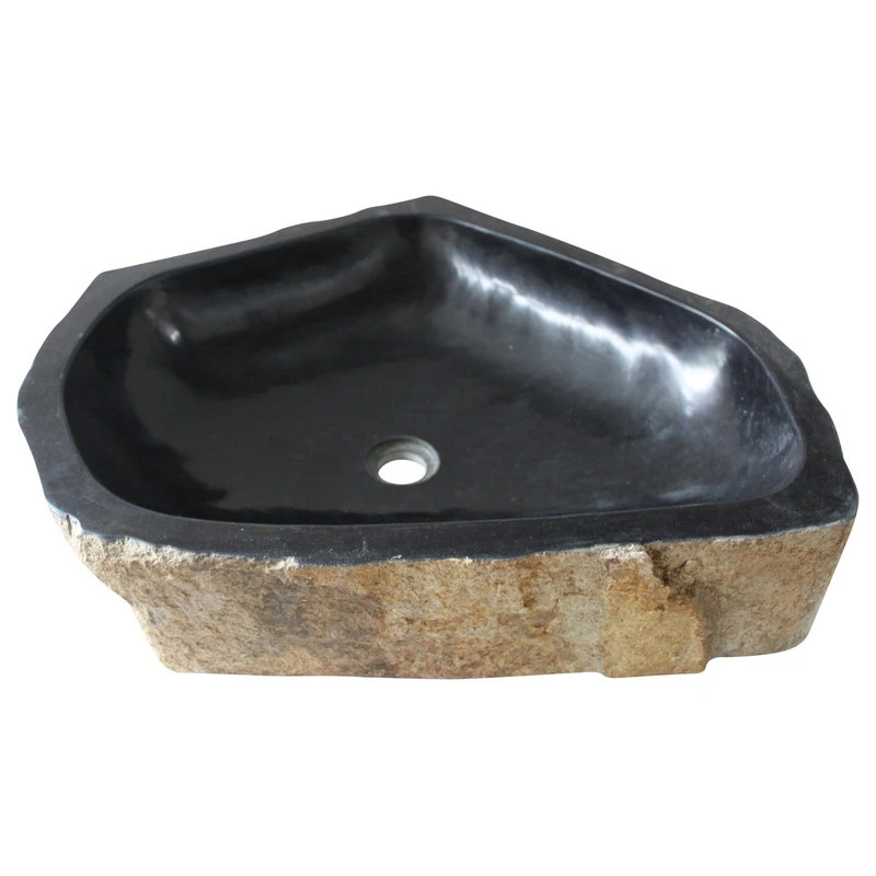 Rustic Natural Basalt Unique Bathroom Vessel Sink, 16-23 Inch, Natural Stone 6 Rustic Natural Basalt Unique Bathroom Vessel Sink, 16-23 Inch, Natural Stone - Image 6
