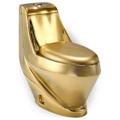 One-Piece Toilet Seat Included Polished Gold