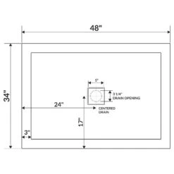 LessCare 48"x34" Right Double Threshold Shower Pan Base Wall Corner Center Drain -Warm Bathroom 47b151de0a99bcc9 4778 w800 h800 b1 p0