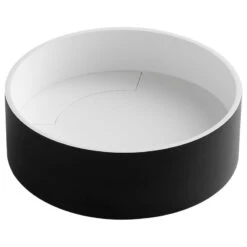 Black Matte 15" Round Solid Surface Resin Sink