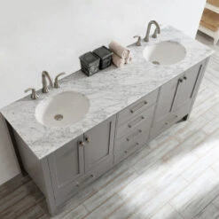 Gela Single Vanity, Gray, 72", Without Mirror -Warm Bathroom 47f11db0009c4699 5342 w800 h800 b0 p0