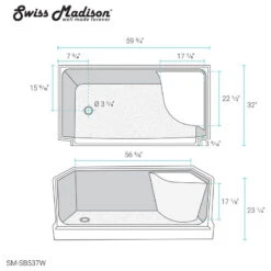 Aquatique 60"x32" Shower Base With Left Hand Drain, White -Warm Bathroom 47f133730f22ef39 9498 w800 h800 b1 p0