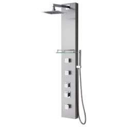 Luxier 55" 3-Jet Shower Panel System With Rainfall Shower Head Hand Shower