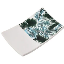 Rectangular Soap Dish Cup Dispenser Tropical