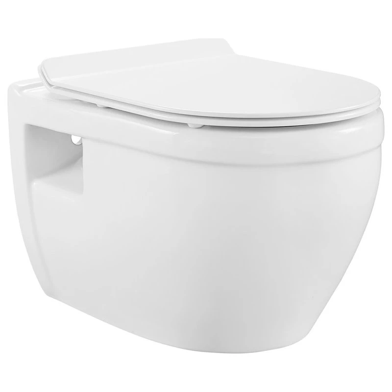 Ivy Wall Hung Elongated Toilet Bowl 0.8/1.28 GPF Dual Flush, Glossy White 2 Ivy Wall Hung Elongated Toilet Bowl 0.8/1.28 GPF Dual Flush, Glossy White - Image 2