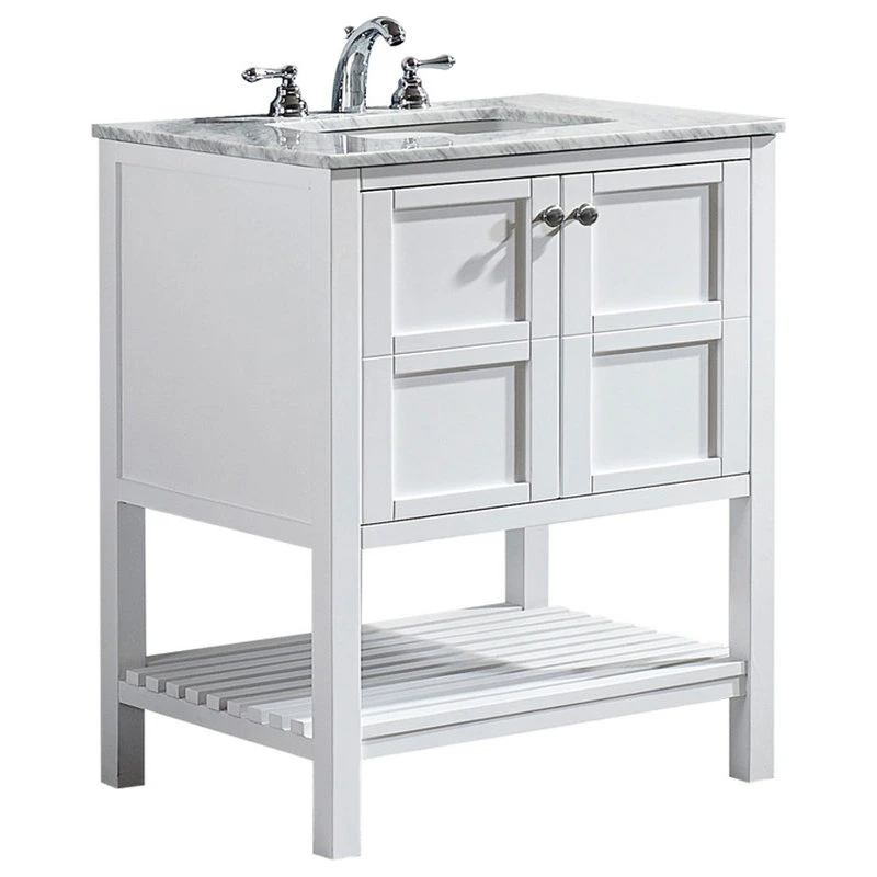 Florence 30" Single Vanity Carrara Marble, White, Without Mirror 2 Florence 30" Single Vanity Carrara Marble, White, Without Mirror - Image 2