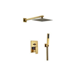 Fontana Brass Gold Tone Shower Set, 10"
