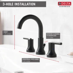 Delta Trinsic Two Handle Widespread Bathroom Faucet, Matte Black, 3559-BLMPU-DST -Warm Bathroom 49f12f3d0cbf4284 7433 w800 h800 b0 p0