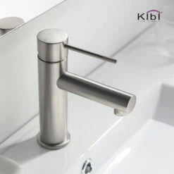 Circular X Brass Single Hole Bathroom Faucet KBF1010, Brush Nickel, With Drain -Warm Bathroom 4a517e3f0f1c531d 4296 w800 h800 b0 p0