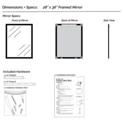 Ellis Framed Wall Mirror, Satin Nickel, 28"x36" 20 Ellis Framed Wall Mirror, Satin Nickel, 28"x36" -Warm Bathroom 4a61dfb803ebb434 1813 w800 h800 b1 p0