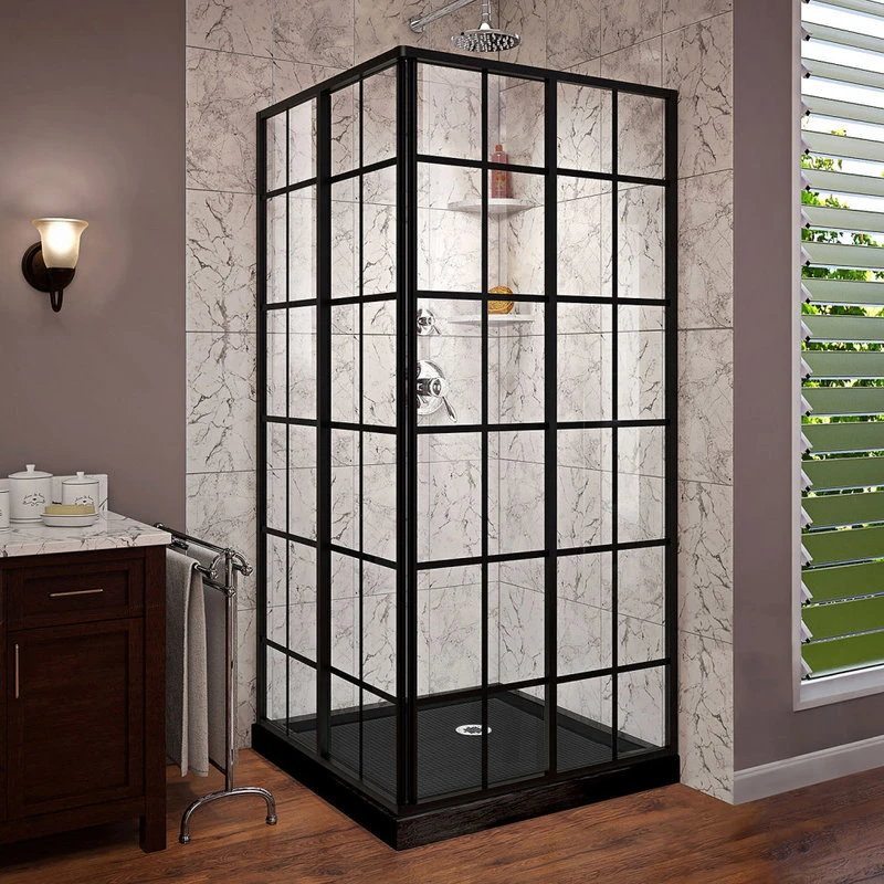 DreamLine French Corner Shower Enclosure And Base Kit 36"x36"x74.75" 1 DreamLine French Corner Shower Enclosure And Base Kit 36"x36"x74.75"