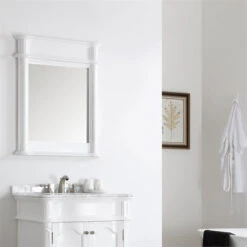 Vinnova Messina 30" Bathroom Vanity Framed Wall Mirror In White 5 Vinnova Messina 30" Bathroom Vanity Framed Wall Mirror In White -Warm Bathroom 4ac1a9f10fcee2a3 5341 w800 h800 b0 p0