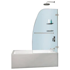 DreamLine Aqua Uno 34" Frameless Hinged Tub Door
