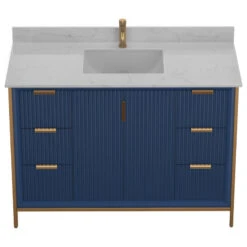 The Everleigh Bathroom Vanity, Single Sink, 48", Royal Blue, Freestanding -Warm Bathroom 4cf1e50903c886c7 6354 w800 h800 b1 p0