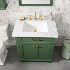 30" Blue Finish Sink Vanity Cabinet, Vogue Green -Warm Bathroom 4d712c2e0ee3b4ff 7414 w800 h800 b0 p0