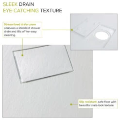 Transolid 79-in L X 40-in W Zero Threshold Center Drain Shower Base, White -Warm Bathroom 4da1d90e0f72061b 0832 w800 h800 b1 p0