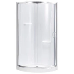 Ove Decors Breeze 34 Shower Kit, Clear Glass Walls And Base, Satin Nickel