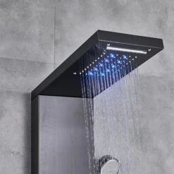 Stainless Steel LED Shower Panel With Massage Jets Waterfall Rainfall, Charcoal -Warm Bathroom 4ef1c3360d91b25e 3426 w800 h800 b0 p0