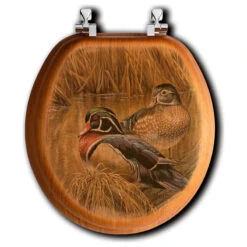 Toilet Seat, Elongated, Back Waters Wood Duck, Round