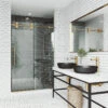 VIGO 64x74 Elan Frameless Sliding Shower Door, Matte Gold