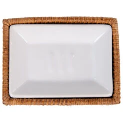 La Jolla Rattan Rectangular Soap Dish, Honey Brown -Warm Bathroom 4fc174530e94c49d 6512 w800 h800 b1 p0